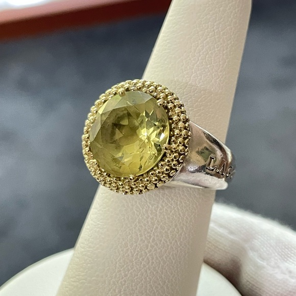 Lagos Caviar 925 & 18k Gold Lemon Citrine Cocktail Ring 6 - Picture 10 of 10